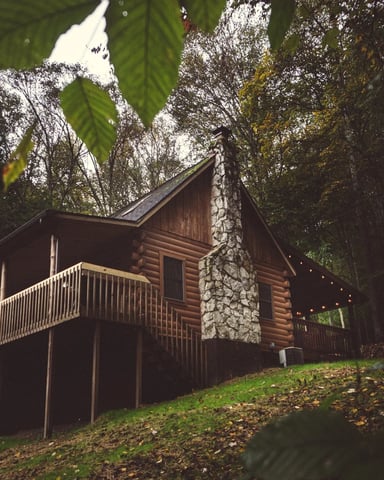 Wooded cabins away from crowds