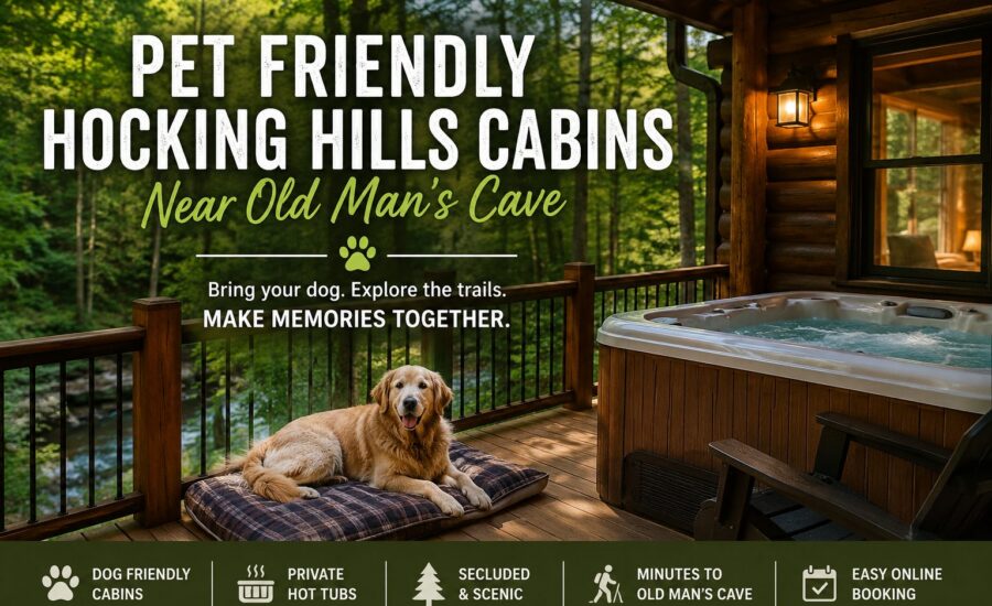 Pet friendly Hocking Hills cabin near Old Man's Cave
